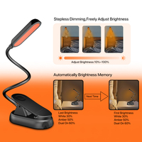 Lampe de lecture LED à clip WooBlue, mini, portable, USB, 3 couleurs, protection des yeux, charge rapide en 1 heure
