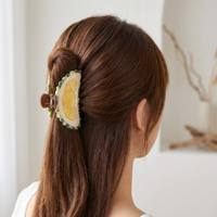 DOWELL Vente en gros de pinces à cheveux grandes en forme de durian, série Fruits, style squelette de poisson unique, accessoires capillaires de style français pour femmes