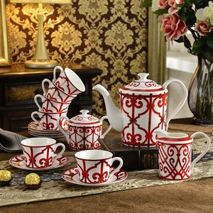 Meilleures ventes : Services à café et à thé en porcelaine fine, décorations d'intérieur de luxe, motif traditionnel de découpe de papier rouge - Product Image 1