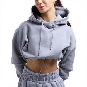 Sudadera Corta de Punto para Mujer, Diseño Personalizado, Color Sólido, Logotipo Impreso en la Parte Delantera, 100% Algodón, Ecológica y Ligera - Product Image 1