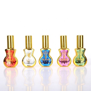 Offre Spéciale – Flacon d'huile essentielle en verre doré électrolytique de 10 ml, mini flacon vide <span class=keywords><strong>à</strong></span> bille avec bouchon couronne doré - Product Image 6