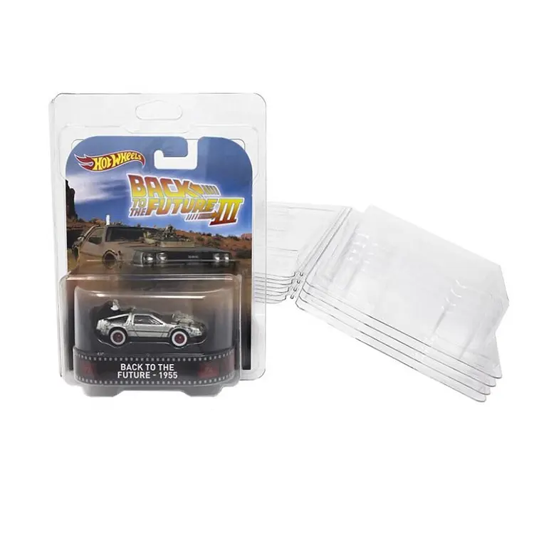 Caixa de plástico protetora de brinquedo, logotipo personalizado, hotwheels, carro, caixa de visão, rodas quentes