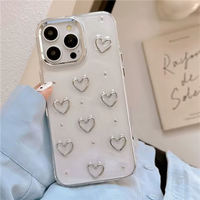 TPU Chrome Coeur Forme Motif Époxy Clair Protection Housse de Téléphone pour Google Pixel 4/4A/7A/6A/5A/5 XL/6/6 Pro/7/7 Pro/5/3A