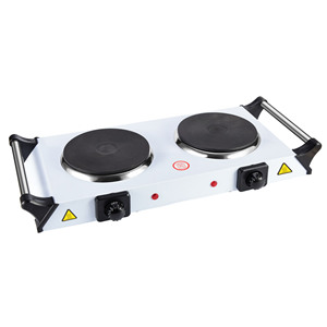 2燃烧器手柄白色双固体电加热器炉子热板 - Product Image 1
