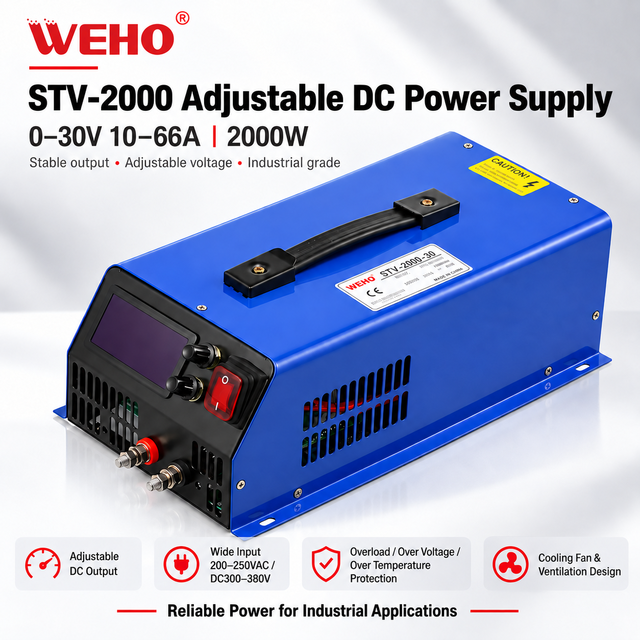Adjustable DC Power Supply 120V 16.5A 2000W High Power Output Overvoltage Protection Lab Benchtop Testing Workshop Power Unit