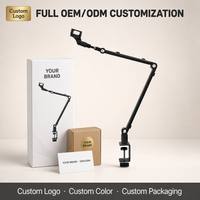 Bras de micro de studio en alliage d'aluminium robuste 360° °   Support de microphone rotatif, capacité de charge de 1,5 kg, pour diffusion et enregistrement, vente en gros OEM
