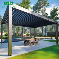 Nouvelle Arrivée Pergola Extérieure Motorisée en Aluminium à Toit Réglable Électriquement avec Lames Orientables pour Jardin et Cour Arrière