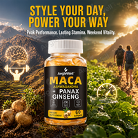 Gélules de Maca OEM pour l'amélioration masculine, complément alimentaire à base de plantes pour stimuler la libido et l'endurance, avec Ashwagandha, Panax Ginseng et Maca pour un meilleur sommeil