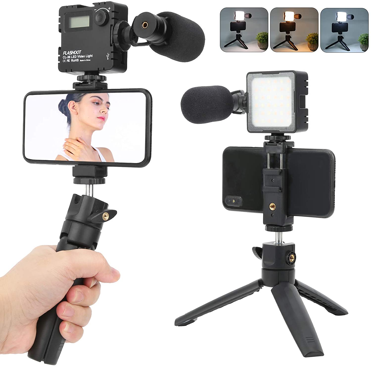 Высококачественный короткий комплект видеооборудования для интервью селфи путешествия студия Vlog