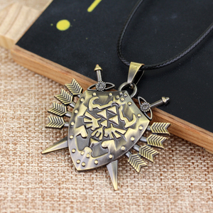 Hot Game Peripheral Jewelry the Legend of Zelda Princess Pendant <strong>Necklace</strong> Arrow <strong>Sword</strong> on Shield Charm <strong>Necklace</strong> - Product Image 3