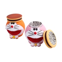 85x90mm vente chaude nouveau créatif Doraemon manuel broyeur de cigarettes dessin animé plastique + alliage de Zinc accessoires pour fumer broyeur