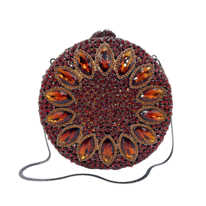 Bolso de mano redondo marrón, bolso de noche circular orgánico para <span class=keywords><strong>mujer</strong></span>. Bolso Minimalista Personalizado OEM, Venta al Por Mayor con MOQ Bajo Directo de Fábrica - Product Image 6