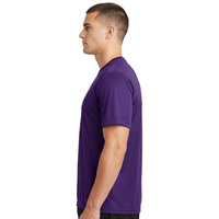 T-shirt pour homme à manches courtes, violet, col rond, coupe classique, jersey tricoté décontracté, design uni, séchage rapide, t-shirt pour homme, marque privée
