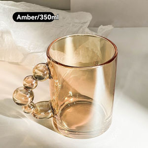 Tasses en verre simples et originales, tasse à café en verre de bonne qualité avec anse, tasse à bulles nacrée féerique - Product Image 6