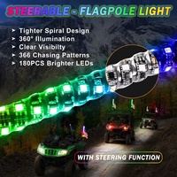 Antennes universelles avec télécommande Bluetooth, lumières LED RGB de 3 pieds, lumières fouets pour camion, UTV, véhicule tout-terrain, ATV