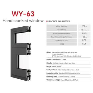 डर्ची आधुनिक शैली में उच्च प्रदर्शन में सुधार सुरक्षा जल सबूत चिकनी स्विंग विंडो एल्यूमीनियम कैसमेंट खिड़कियां - Product Image 2