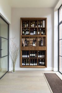 <span class=keywords><strong>Meuble</strong></span> de bar et casier à vin de luxe moderne en acier inoxydable et bois, présentoir de sol durable pour la maison - Product Image 2