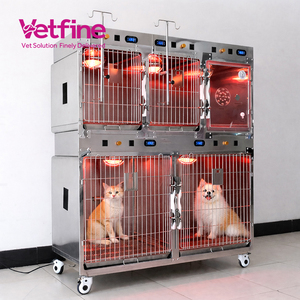 Jaulas y Casas <span class=keywords><strong>para</strong></span> Mascotas, Equipo Veterinario, Jaula de UCI <span class=keywords><strong>para</strong></span> Perros de Acero Inoxidable de 5 Puertas <span class=keywords><strong>con</strong></span> Puerta <span class=keywords><strong>para</strong></span> Oxígeno y Ruedas, Clínica Veterinaria - Product Image 1