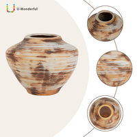 Vase en résine rétro vieilli, style Wabi Sabi texturé, poterie rustique pour fleurs, décoration de table et ornement pour la maison