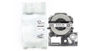 Aimo NOIR sur TRANSPARENT 12mm * 8m ST12KW Compatible avec la cartouche de ruban pour imprimante d'étiquettes CN;GUA - Product Image 4