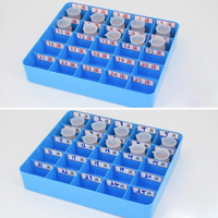 Clinique hospitalière médicale plastique ABS bleu 36 grilles plateau de rangement de médicaments durables pour patients étuis à pilules