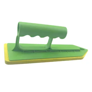 Green foam floating trowel plastic sponge material with plastic handle for decorating painting construction trowel