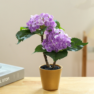 Petit Hortensia Simulation Fleur Ornements Plante Artificielle Hortensia <span class=keywords><strong>Pot</strong></span> D'or VP-SM036 - Product Image 3