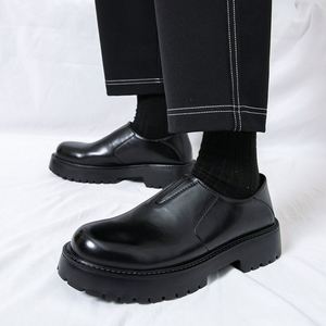 Chaussures décontractées pour hommes à col montant, style business anglais, à enfiler, sans lacets, automne - Product Image 3