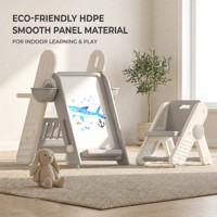Table d'apprentissage pliable et réglable pour enfants, tableau magnétique à dessin, bureau à blocs de construction avec rangement pour jeux d'intérieur