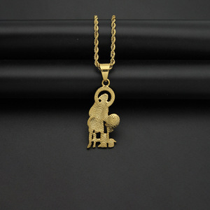 DUYIZHAO Ciondolo Religioso San Lazzaro con Medaglione Hip Hop 'Prega per Noi' Gesù che Cammina, Amuleto per Uomini e Donne, Regalo - Product Image 6