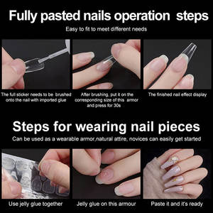 Puntas de uñas francesas en ABS largo acrílico medio falso <span class=keywords><strong>Cofer</strong></span> almendra Stiletto cuadrado salón modelos de diseño para bricolaje para aplicación en los dedos - Product Image 6