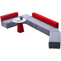 Ensemble de canapés modulaires de luxe modernes pour bureau, structure en bois, cuir synthétique, éponge haute densité, écologique, pour salon