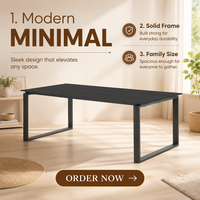 EVERSHINE Meubles de jardin modernes et contemporains Table de salle à manger extérieure en aluminium avec plateau en bois plastique