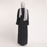 Di alta qualità di nuovo crepe abaya musulmano moda donna nero bianco cuciture allentate abaya bella sottile coulisse cravatta abaya