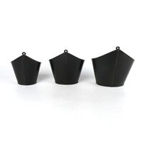 Panier de fleurs en métal suspendu extérieur de Style minimaliste nordique noir pur pour l'emballage de conteneur de décoration/emballage de cadeaux
