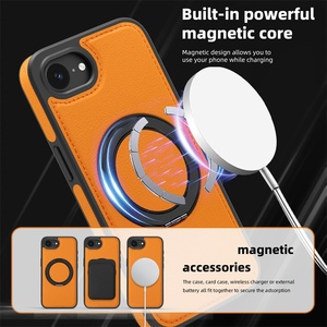 <span class=keywords><strong>Custodia</strong></span> per telefono in <span class=keywords><strong>pelle</strong></span> con supporto ad anello a 360° e magnetica per <span class=keywords><strong>Apple</strong></span> iPhone 17e / 16e / SE, Cover per ricarica wireless per iPhone 16e - Product Image 3