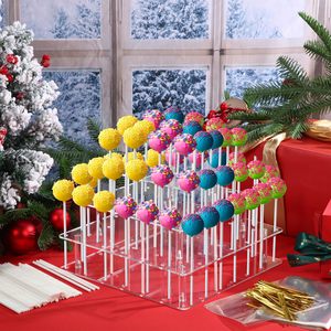 ขายส่งจากโรงงาน ชุด 2 ชิ้น 56 ช่อง 3 ชั้น ที่วางขนมหวานทรงสี่เหลี่ยมสำหรับใส่ลูกอม คัพเค้ก  อะคริลิค สำหรับงานวันเกิด งานแต่งงาน - Product Image 3