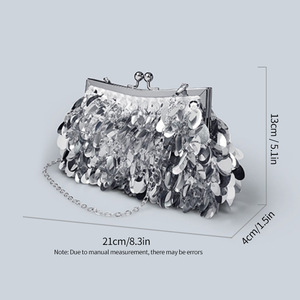 New Style Wholesale Big <b>Sequin</b> Clutch <b>Bag</b> Handmade Beaded Evening <b>Bag</b> for Lady Party Prom Wedding - Product Image 4