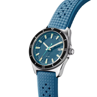Montre de plongée homme sur mesure OEM avec logo, 39 mm, titane, mouvement Miyota 9015 automatique, 10 ATM, bracelet en caoutchouc Tropic, verre saphir