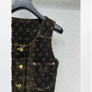 Vestido sin mangas de lujo de mezclilla de estilo vintage, ropa para salir de fiesta, vestidos informales de verano de marca para mujeres y niñas abotonados - Product Image 2