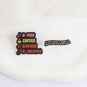 Pin Esmaltado K-POP COFFEE RAMEN K-DRAMA con Frase Divertida 'I'm Just a Girl Who Loves KDRAMA', Broche, Insignia de Solapa, Joyería, Regalo para Amigos - Product Image 3