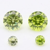 Batu Permata Cz Longgar Berkualitas Terbaik 0.9mm hingga 3 mm Potongan Bulat dalam Warna Hijau Apel Khusus Cubic Zirconia untuk Pembuatan Perhiasan.