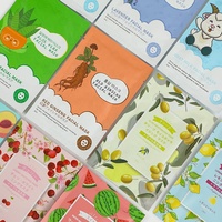 Masques Faciaux de Beauté de Marque Privée aux Fruits, Feuilles de Soin Coréennes Hydratantes à l'Aloès Vera