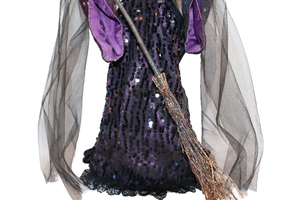 黑色吸血鬼万圣节女巫装饰品派对新奇老女巫家居娃娃桌子装饰布纤维摆件用品 - Product Image 2