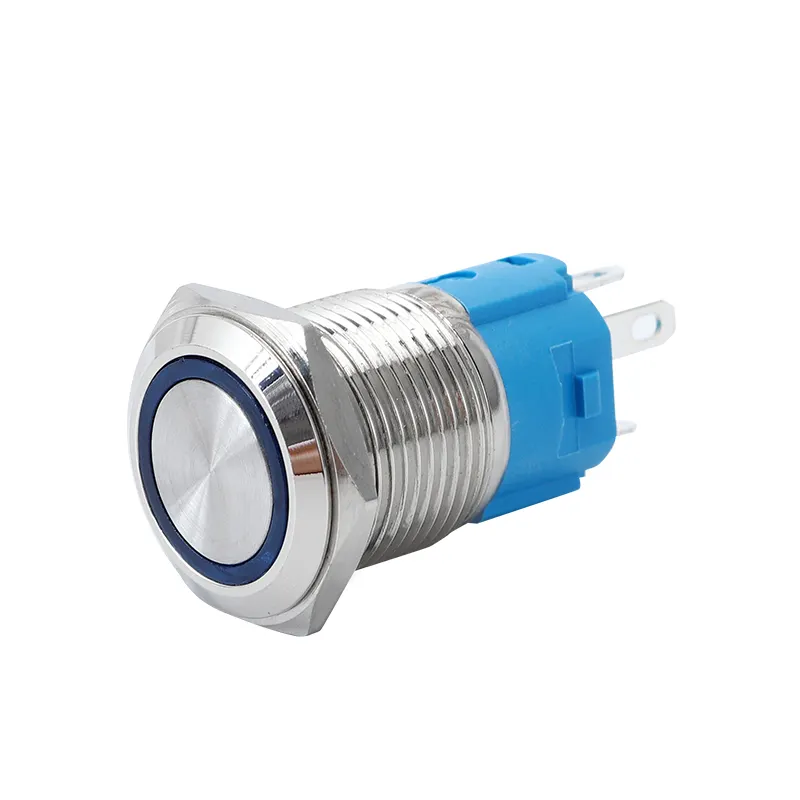 8Mm 10Mm 12Mm 16Mm 19Mm 22Mm 12V AC LED 조명 방수 전원 금속 푸시 버튼 스위치