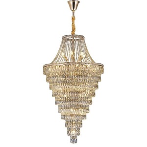 Techo alto Villa Hotel escaleras vestíbulo oro moderno vidrio lujo grande K9 cristal caída araña - Product Image 6