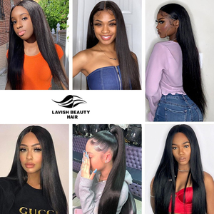 Pelucas de encaje HD de cabello brasileño liso Lavish Beauty, peluca frontal de encaje completo con cabello de bebé, pelucas de cabello humano virgen para mujeres negras - Product Image 6