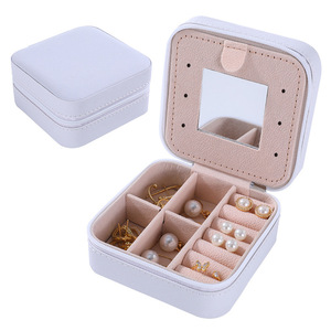 Wholesale Pu <b>Leather</b> Jewelry <b>Organiser</b> Box Travel Portable Mini Jewelry Set Box - Product Image 6