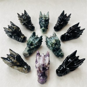 <span class=keywords><strong>Teschi</strong></span> di drago di ossidiana nera di <span class=keywords><strong>roccia</strong></span> di cristallo naturale all'ingrosso per la decorazione - Product Image 3