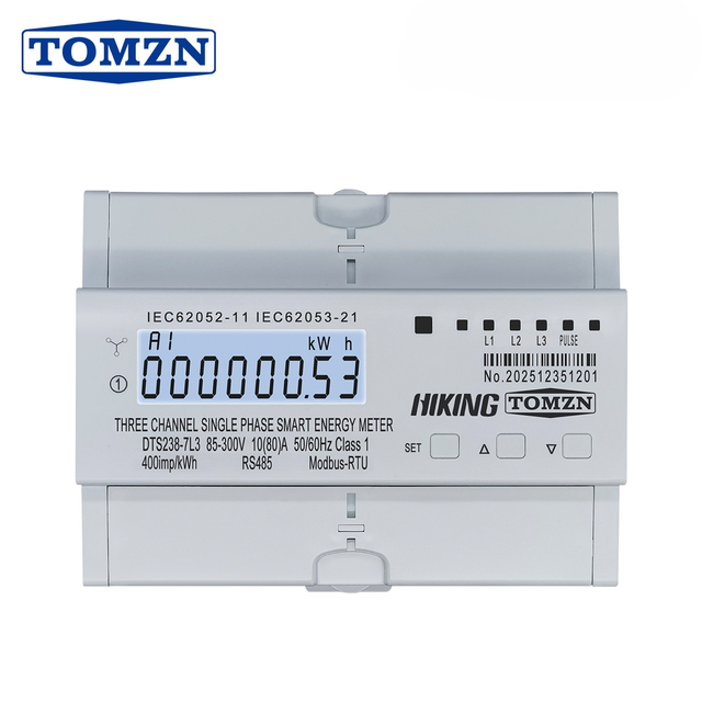 Three Phase 4 Wires Din Rail Smart Electricity Remote Control Prepaid Energy Meter with WiFi Zigbee Tuya PV Meter